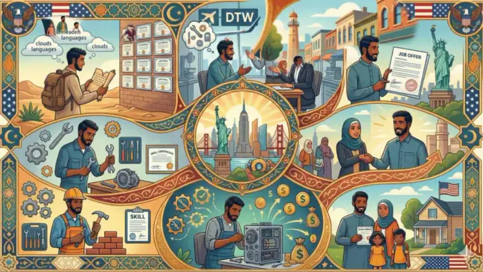 هل يمكن العمل في أمريكا بدون شهادة أو بدون لغة قوية؟ 2026 - دليل واقعي للفرص والتحديات