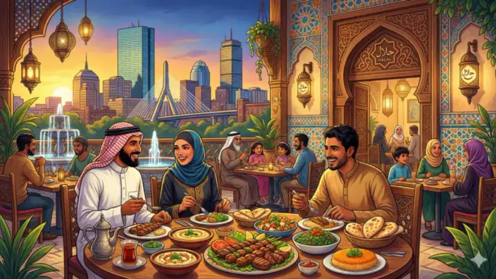 مطاعم حلال في بوسطن 2026: دليل شامل لأفضل المطاعم العربية والتركية والهندية