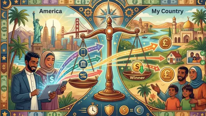 كيف أحول الأموال من أمريكا إلى بلدي بأقل رسوم 2026؟ مقارنة شاملة لأفضل خدمات التحويل